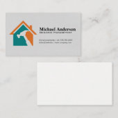 Verwaltung von Gebäude | Handyman-Logo Visitenkarte (Vorne/Hinten)
