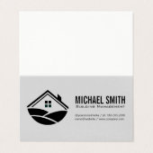 Verwaltung von Gebäude | Handyman | Zuhause-Symbol Visitenkarten (Außenseite Aufgefaltet)