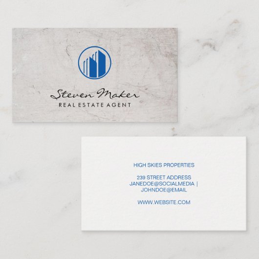 Verwaltung von Vermögenswerten | Real Anwesen Agen Visitenkarte (Vorne/Hinten)