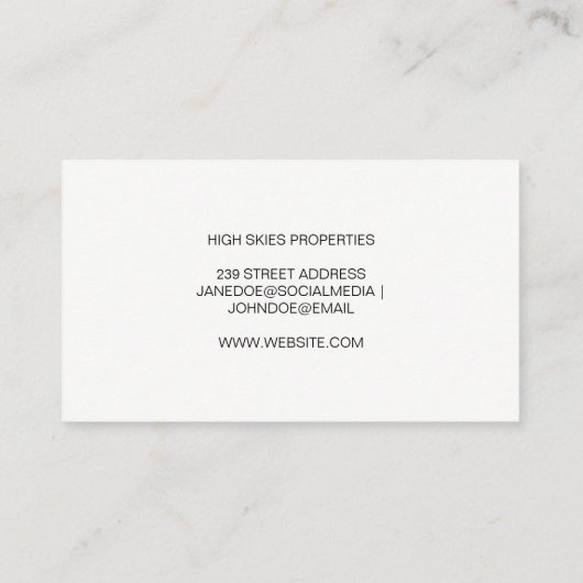 Verwaltung von Vermögenswerten | Realtor Agent Visitenkarte (Rückseite)
