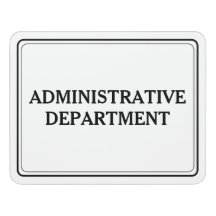 Verwaltungsabteilung Büro Schild