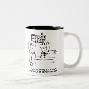 Verwaltungsabteilung des Gemeinderats Zweifarbige Tasse