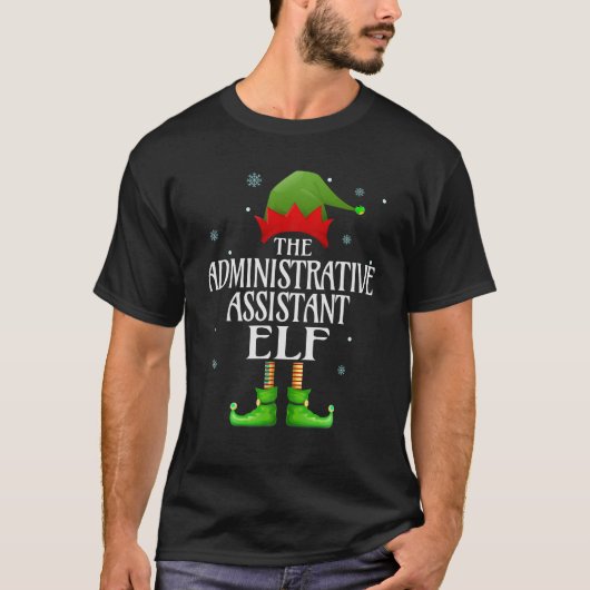 Verwaltungsassistent Elf Funny Family Matching T-Shirt (Vorderseite)