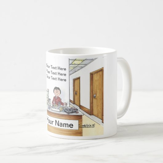 Verwaltungsassistent, Frau Kaffeetasse (VorderseiteRechts)