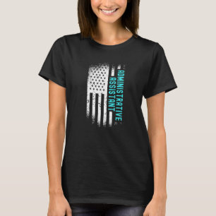 Verwaltungsassistent mit amerikanischer Flagge T-Shirt