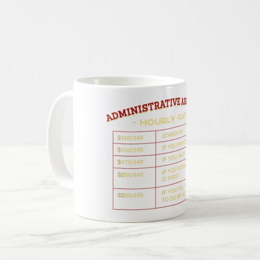Verwaltungsassistent - Stundenlohn Kaffeetasse (Vorderseite Links)