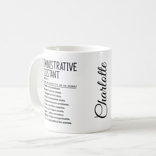 Verwaltungsassistentin Kaffeetasse (Vorderseite Links)
