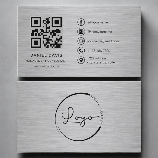 Verwaltungsberater Metall-QR-Code Visitenkarte