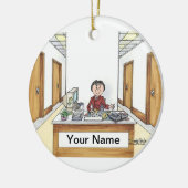 Verwaltungsmitarbeiter - Frau Keramikornament (Links)