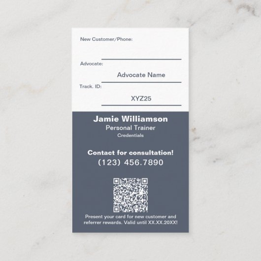 verwandeln Loyal Fitness Clients in Botschafter Empfehlungskarte (Rückseite)