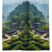 "verwandeln Sie Ihr Bad in eine Berghütte" Duschvorhang (Vorderseite)