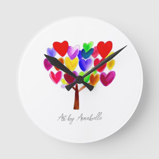 Verwandeln Sie Ihre Kinder in ArtWork oder Zeichn Runde Wanduhr (Vorderseite)