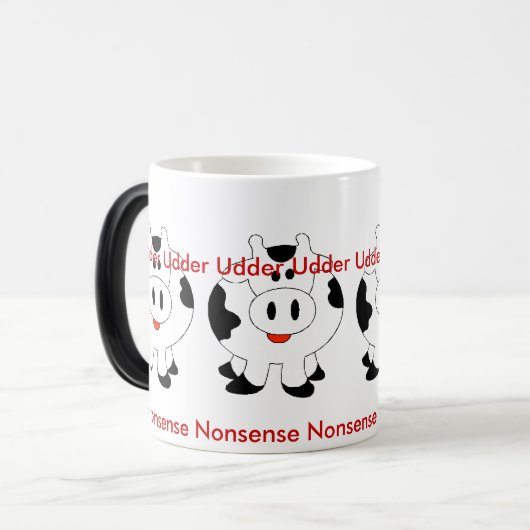 Verwandelnde Kuh-MOO-Tasse Verwandlungstasse (Vorderseite Links)