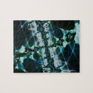 Verwandlungstassen Kunst des blauen und grünen F Puzzle