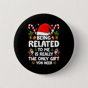 Verwandt mit mir Funny Christmas Familie Xmas Pa Button