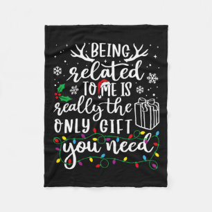 Verwandt mit mir Funny Christmas Familie Xmas Pa Fleecedecke