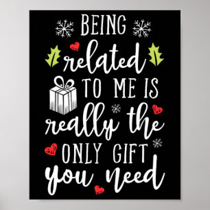 Verwandt mit mir Funny Christmas Familie Xmas Pa Poster