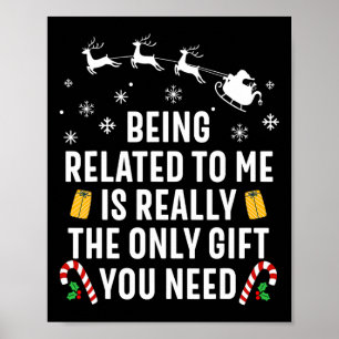 Verwandt mit mir Funny Christmas Familie Xmas Pa Poster