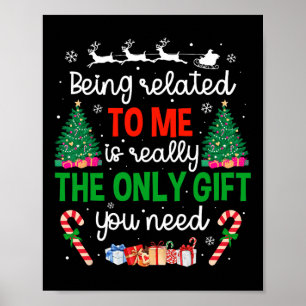 Verwandt mit mir Funny Christmas Familie Xmas Pa Poster