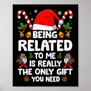 Verwandt mit mir Funny Christmas Familie Xmas Pa Poster