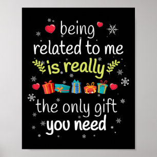 Verwandt mit mir Funny Christmas Familie Xmas Pa Poster