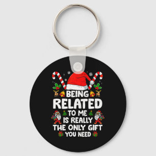 Verwandt mit mir Funny Christmas Familie Xmas Pa Schlüsselanhänger