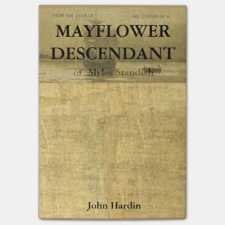Verwandter von Mayflower Nachkommen Myles Standish Post-it Klebezettel