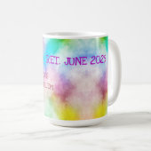 Verwandtes Datum Funny Hello Pension Künstlerische Kaffeetasse (VorderseiteRechts)