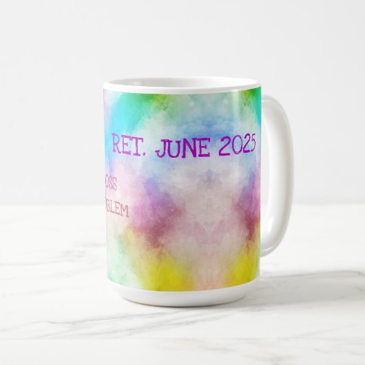 Verwandtes Datum Funny Hello Pension Künstlerische Kaffeetasse (VorderseiteRechts)