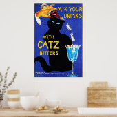Verwechseln Sie Ihre Getränke mit Catz Bitters Vin Poster (Küche)