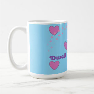 Verweile bei Freude-Herzen und Pfotenabdrücke Kaff Kaffeetasse