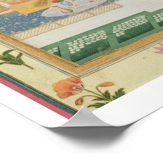 Verweilen Sie auf einer Terrasse bei Sonnenunterga Poster (Ecke)