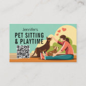 Verweilzeit und Spielzeit mit QR-Code Dog Visitenkarte (Vorderseite)