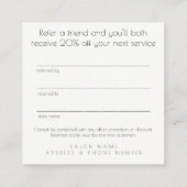 Verweisen Sie ein Empfehlungskarte (Rückseite)