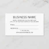 Verweisen Sie eine modische moderne Visitenkarte (Rückseite)