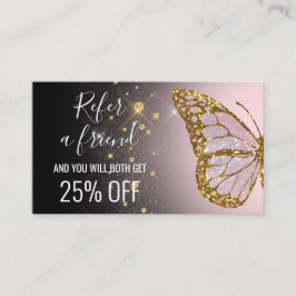 Verweisen Sie einen Freund Schmetterling auf eine Visitenkarte