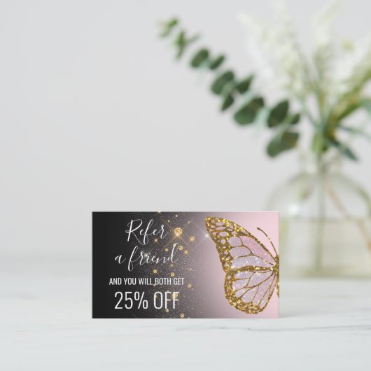 Verweisen Sie einen Freund Schmetterling auf eine Visitenkarte (Stehend Vorderseite)