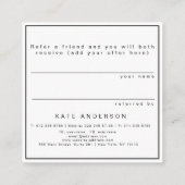 Verweisen Sie einen Quadratische Visitenkarte (Rückseite)