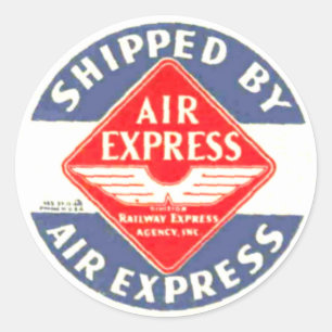 Verwenden Sie Air Express von Railway Express Agen Runder Aufkleber