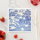 Verwenden Sie Blue Willow Luncheon Napkins & Sie s Serviette (Beispiel)