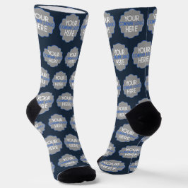 Verwenden Sie das Logo des Unternehmens Navy Blue  Socken