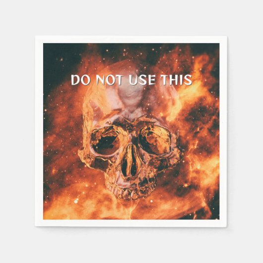 Verwenden Sie das nicht. Flammenschädel im Weltrau Serviette (Vorderseite)