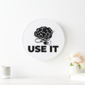Verwenden Sie es - Gehirndesign Große Wanduhr (Zuhause)