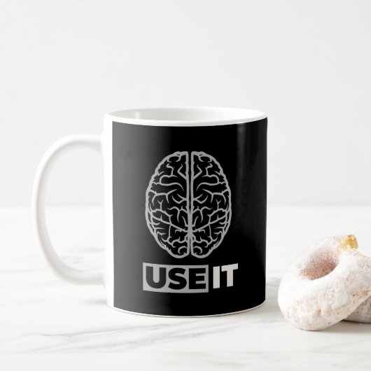Verwenden Sie es - Gehirndesign Kaffeetasse (Mit Donut)