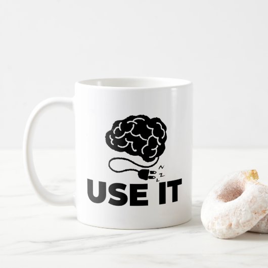 Verwenden Sie es - Gehirndesign Kaffeetasse (Mit Donut)