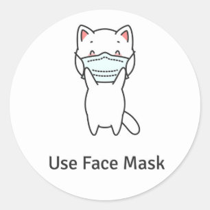 VERWENDEN SIE GESICHTSMASKE SÜßE KATZE STICKER UMS