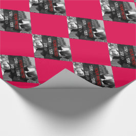 Verwenden Sie Ihr eigenes Foto auf rotem Papier Geschenkpapier