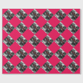 Verwenden Sie Ihr eigenes Foto auf rotem Papier Geschenkpapier (Flach)