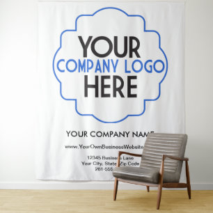 Verwenden Sie Ihr eigenes Geschäft-Logo, individue Wandteppich