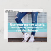 Verwenden Sie Ihr Geld klug Postkarte (Vorne/Hinten)